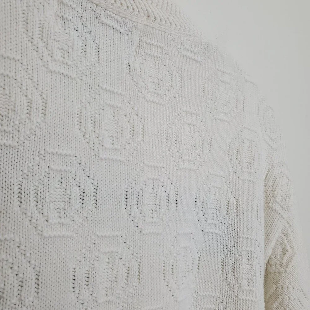 Winona Knits vintage floral granny knit crew neck sweater - Picture 8 of 9